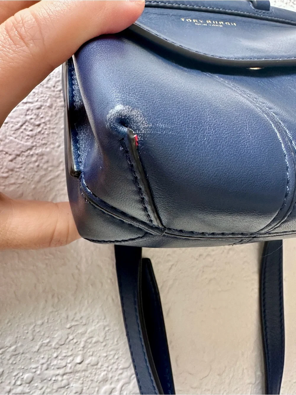 Tory Burch Blue Leather Mini Top-Handle Bag